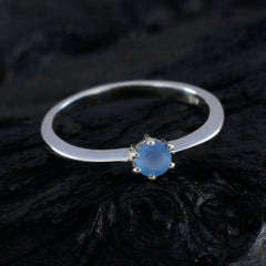 Seo-yeon Feminine Blue Solitaire Ring