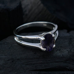 Fernanda Traditional Blue Solitaire Ring