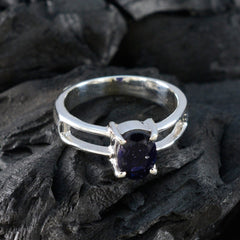 Aria Blue Solitaire Ring Elegant Oval Gemstone Ring