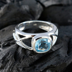 Sofia Blue Solitaire Ring with Sterling Silver