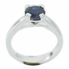 Emilia Contemporary Blue Solitaire Ring Iolite Blue
