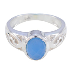 Stella Rope-Wire Blue Solitaire Ring Blue Chalcedony Blue