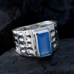 Liyana Blue Solitaire Ring for Women in Silver