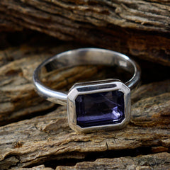 Agustina Blue Solitaire Ring for Women Silver Band