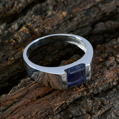 Laura Blue Solitaire Ring for Women in Sterling Silver