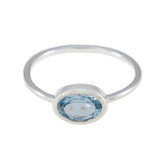 Ananya Blue Solitaire Ring for Women Elegant Gemstone Blue Topaz Blue