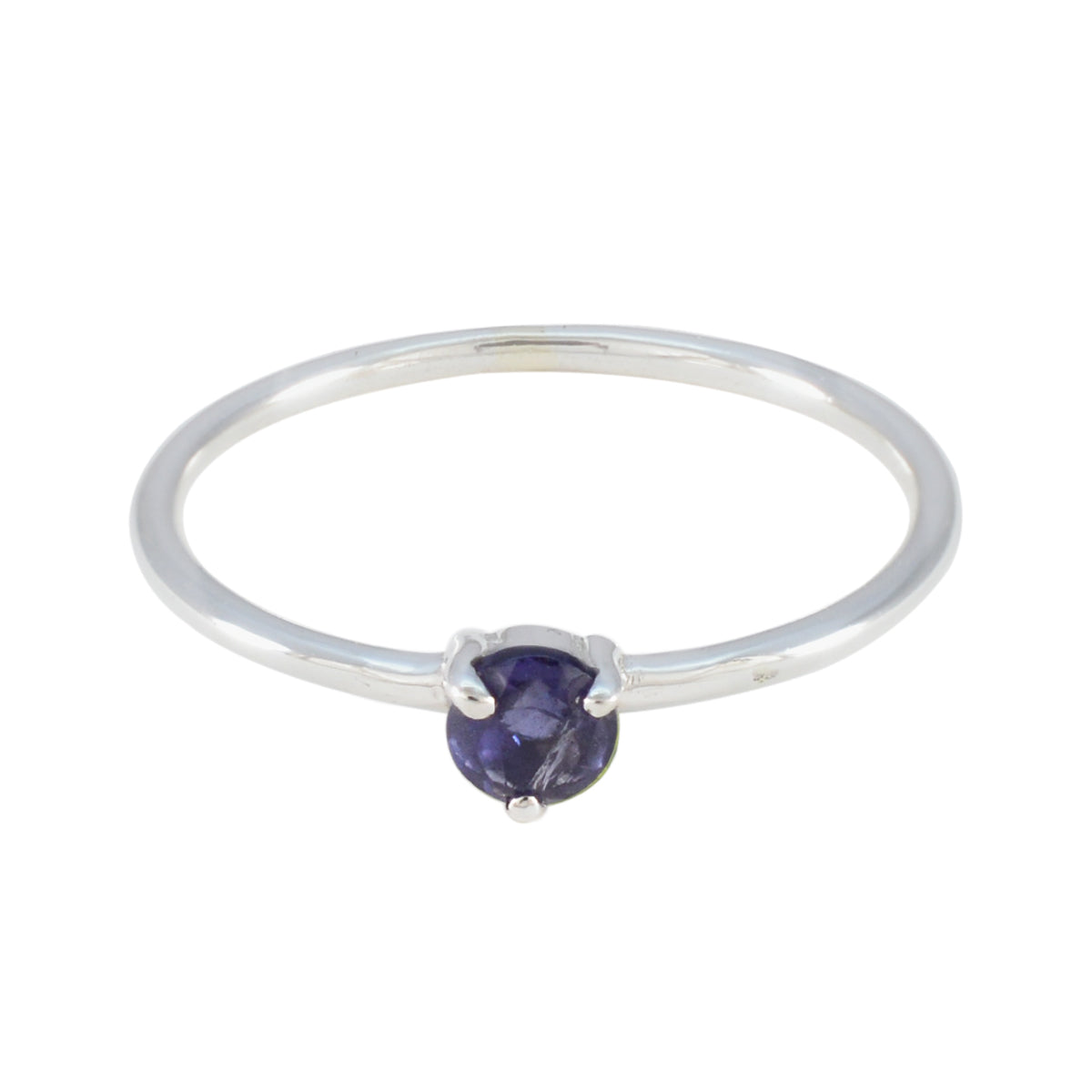 Natcha Blue Solitaire Ring for Women Sterling Silver Iolite Blue