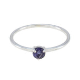 Natcha Blue Solitaire Ring for Women Sterling Silver Iolite Blue