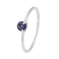 Natcha Blue Solitaire Ring for Women Sterling Silver