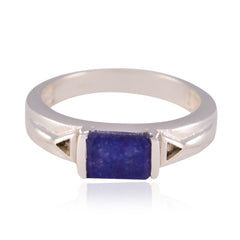 Ananya Blue Solitaire Ring for Women with Silver Band Indian Blue Sapphire Blue
