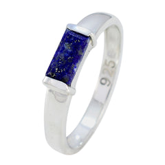 Soo-jin Blue Solitaire Ring for Women in Sterling Silver