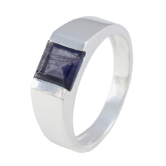 Laura Blue Solitaire Ring for Women in Sterling Silver