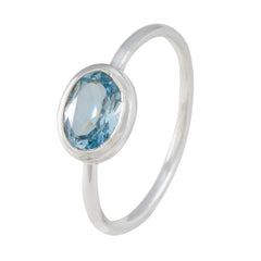 Ananya Blue Solitaire Ring for Women Elegant Gemstone