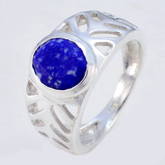 Bruna Blue Solitaire Ring for Women in Sterling Silver