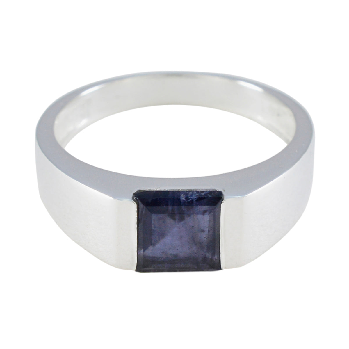 Laura Blue Solitaire Ring for Women in Sterling Silver Iolite Blue