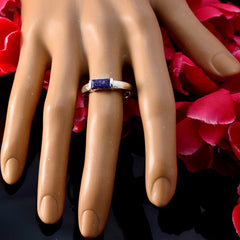 Soo-jin Blue Solitaire Ring for Women in Sterling Silver