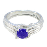 Nella Blue Solitaire Ring India in Sterling Silver Indian Blue Sapphire Blue