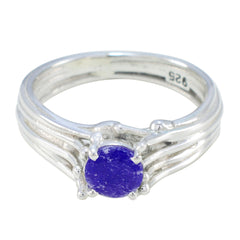 Nella Blue Solitaire Ring India in Sterling Silver Indian Blue Sapphire Blue