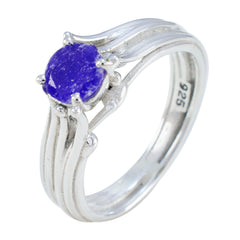 Nella Blue Solitaire Ring India in Sterling Silver