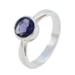 Andrea Blue Solitaire Ring India in Sterling Silver