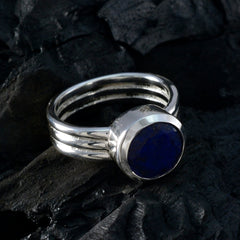 Audrey Blue Solitaire Ring India in Sterling Silver
