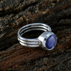 Audrey Blue Solitaire Ring India in Sterling Silver