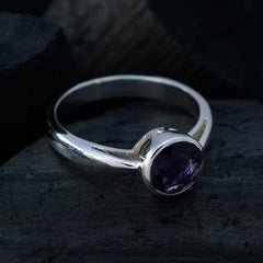 Andrea Blue Solitaire Ring India in Sterling Silver