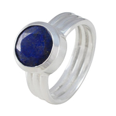 Audrey Blue Solitaire Ring India in Sterling Silver