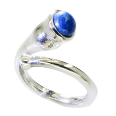 Siti Blue Solitaire Ring India Silver Gemstone Ring
