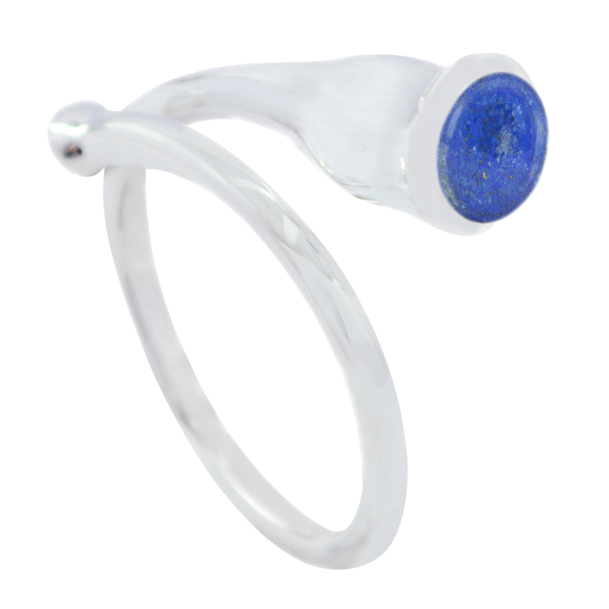 Siti Blue Solitaire Ring India Silver Gemstone Ring Lapis Lazuli Blue