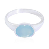 Chloe Blue Solitaire Ring India with Elegant Gemstone Blue Chalcedony Blue