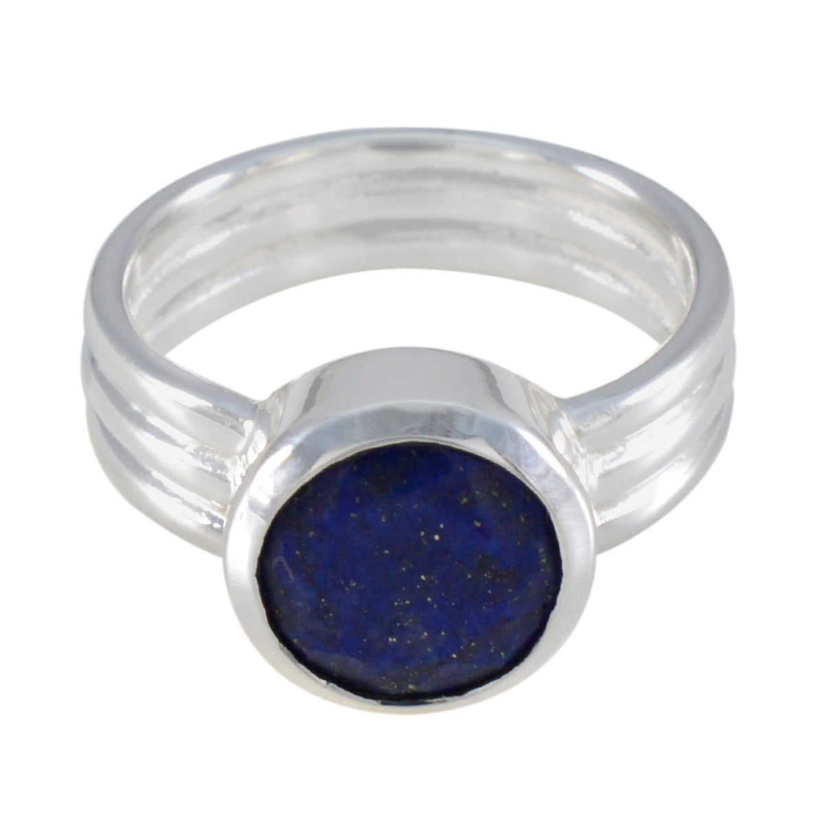 Audrey Blue Solitaire Ring India in Sterling Silver Lapis Lazuli Blue