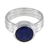Audrey Blue Solitaire Ring India in Sterling Silver Lapis Lazuli Blue