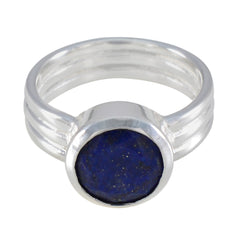 Audrey Blue Solitaire Ring India in Sterling Silver Lapis Lazuli Blue