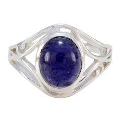 Kristine Blue Solitaire Ring India with Silver Design Iolite Blue