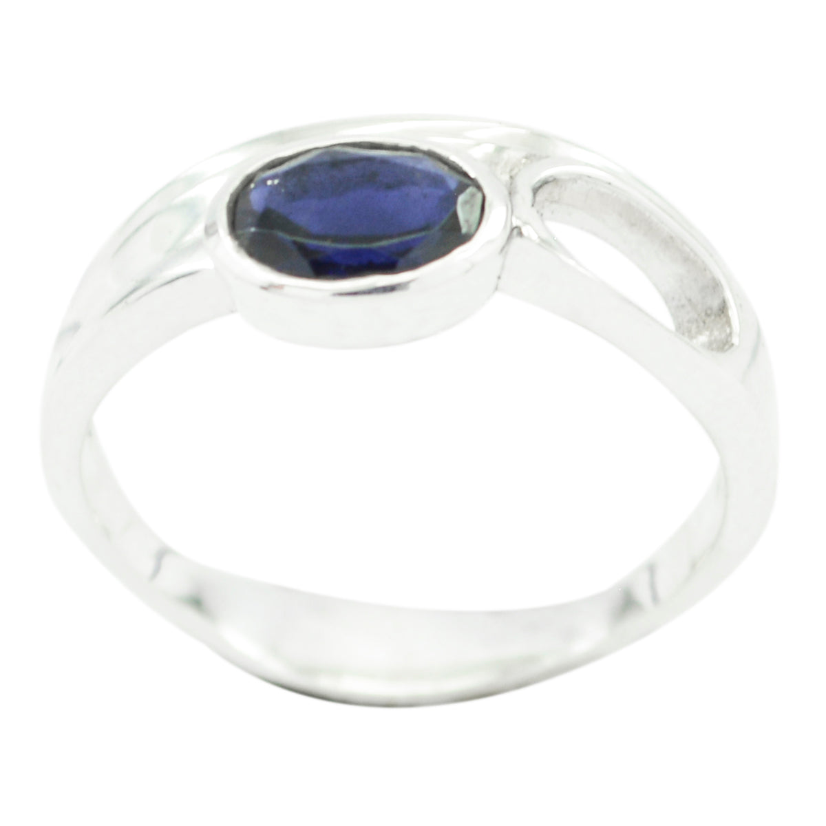 Emily Blue Solitaire Ring India - Elegant Gemstone Jewelry Iolite Blue