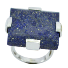 Alice Blue Solitaire Ring Jewelry with Gemstone Accent Lapis Lazuli Blue