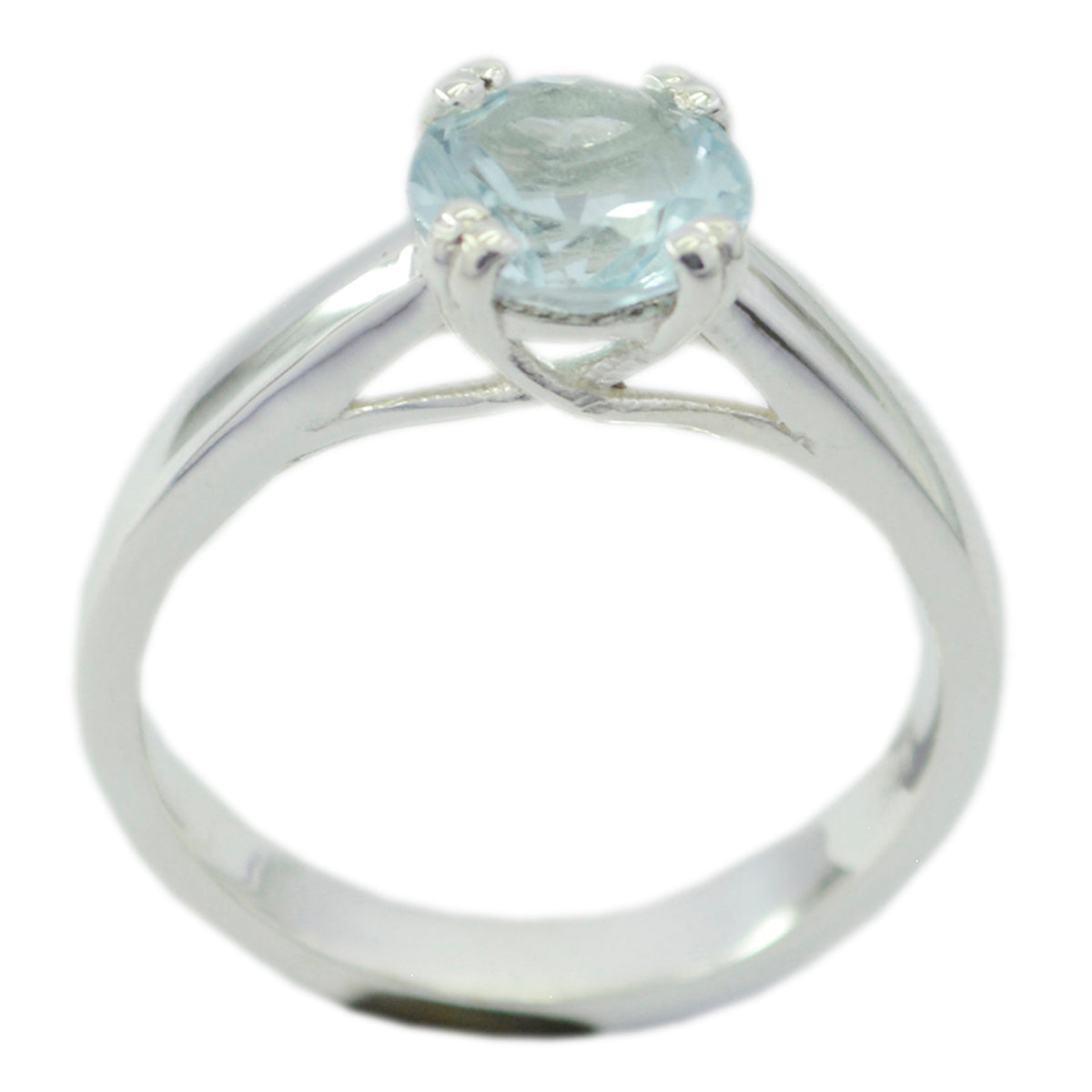 Eliza Blue Solitaire Ring Elegant Silver Gemstone Blue Topaz Blue