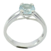 Eliza Blue Solitaire Ring Elegant Silver Gemstone Blue Topaz Blue