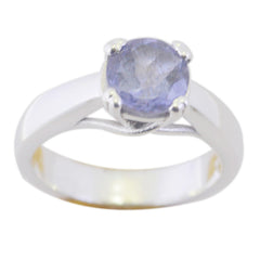 Emilia Contemporary Blue Solitaire Ring