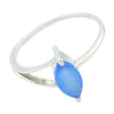 Ying Contemporary Blue Solitaire Ring Blue Chalcedony Blue