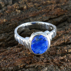 Agnes Blue Solitaire Ring with Natural Gemstone