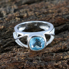 Sofia Blue Solitaire Ring with Sterling Silver