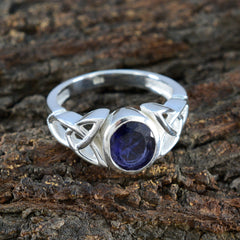 Kennedy Traditional Blue Solitaire Ring