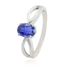 Priya Blue Solitaire Ring Online in Sterling Silver