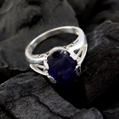 Agustina Contemporary Blue Solitaire Ring