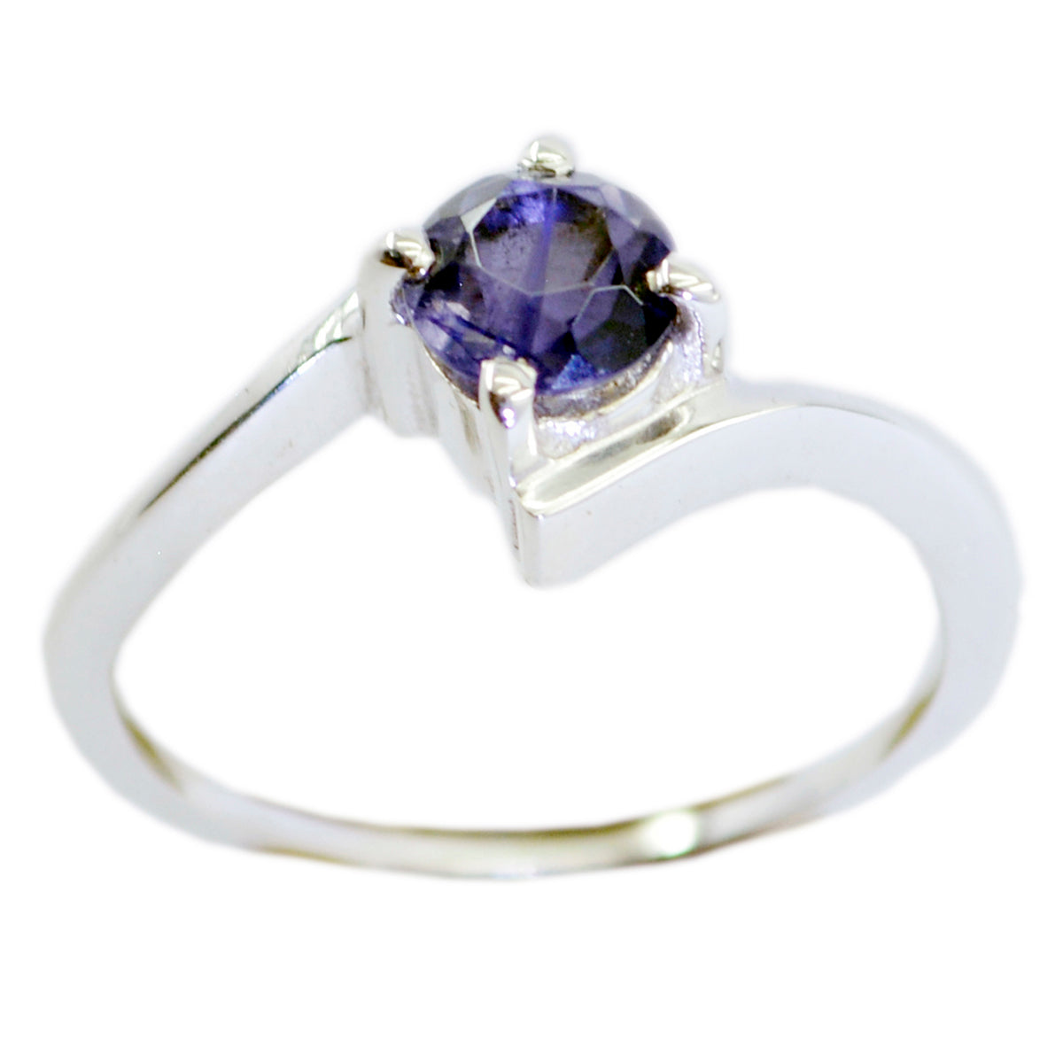 Naomi Sophisticated Blue Solitaire Ring Iolite Blue