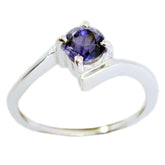 Naomi Sophisticated Blue Solitaire Ring Iolite Blue