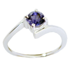 Naomi Sophisticated Blue Solitaire Ring Iolite Blue