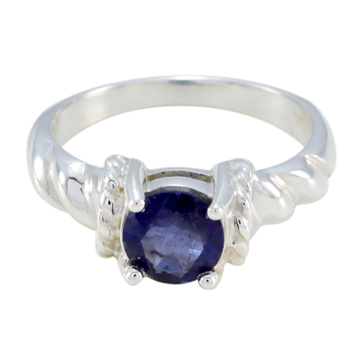 Riya Contemporary Blue Solitaire Ring Iolite Blue